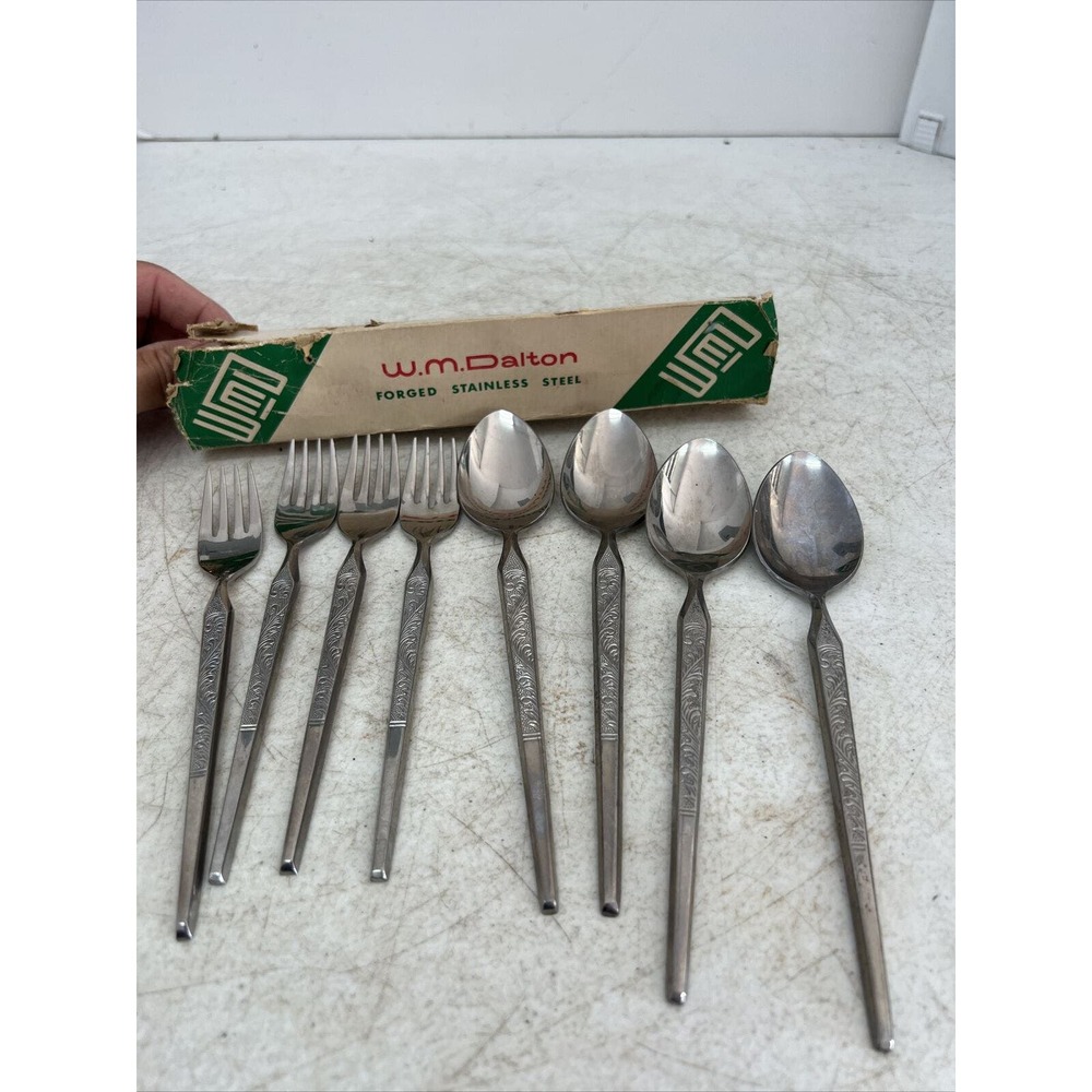 VTG WINTHROP W M Dalton Japan Silverware/Flatware 4 Dinner & 4 Salad FORKS New